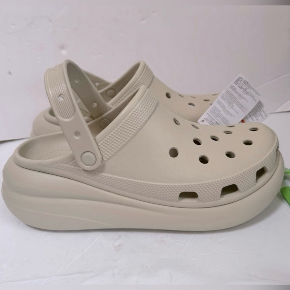 CROCS New Classic Crush Clog Platform Wedge Comfort Bone Lightweight Unisex 13 M